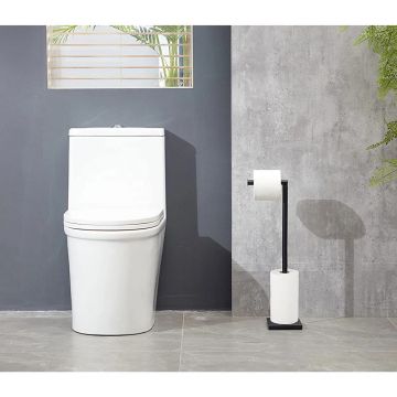 Suport hartie igienica Rea 322744 cu rezerve role finisaj negru mat