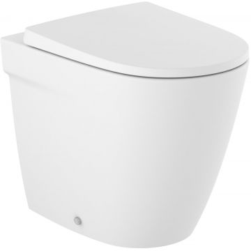 Vas wc Roca Ona Compact Rimless back-to-wall SupraGlaze alb la reducere