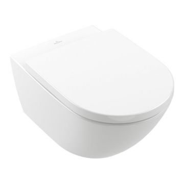 Vas WC suspendat, Villeroy & Boch, Subway 3.0, cu Twist Flush si capac cu soft close si quick release, alb la reducere