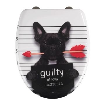 Capac WC 37,5 x 41,5 cm Easy-Close (cu închidere automată) Guilty Dog – Wenko