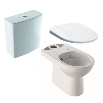 Set complet vas WC Geberit Selnova Rimfree cu rezervor asezat si capac inchidere lenta la reducere