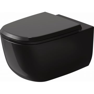 Vas WC suspendat Duravit Aurena Rimless 57x36.5cm HygieneGlaze Plus negru mat